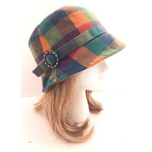 Manhattan Hat Company Bright Multi Plaid Bucket Hat O/S